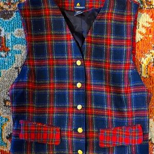 Vintage 90's Liz Sport Plaid Vest - Size 4